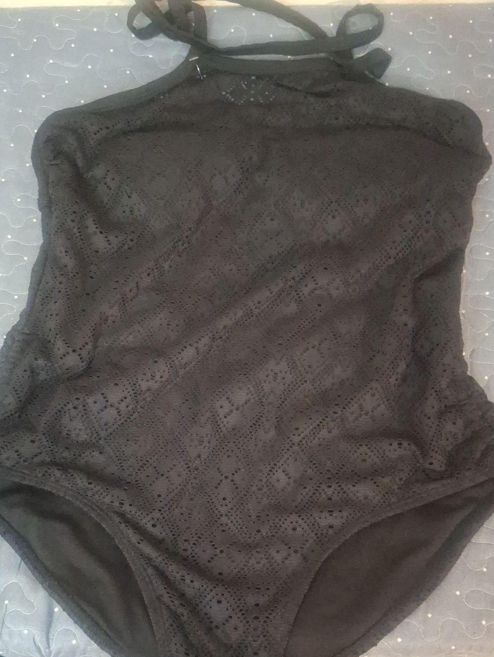 SO Black Eyelet One-Piece Swimsuit size 0X
